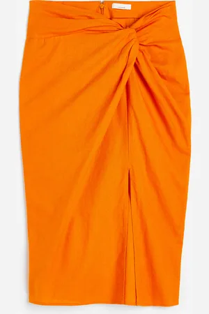 H&M Knot-detail linen-blend skirt