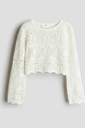 H&M Pointelle-knit cropped top