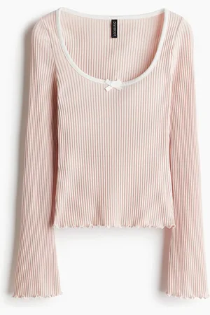 H&M Overlock-detail ribbed top
