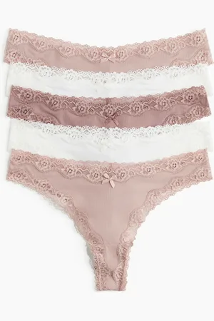 H&M 5-pack microfibre and lace Brazilian briefs