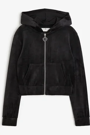 H&M Velour zip-through hoodie