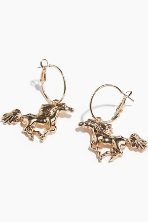 H&M Horse-pendant hoop earrings