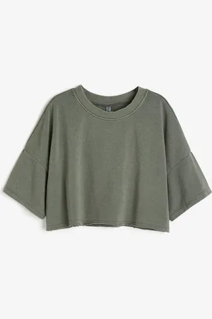 H&M Cropped short-sleeved sweatshirt