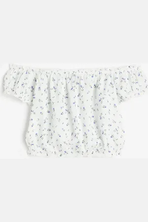 H&M Frill-trimmed off-the-shoulder blouse