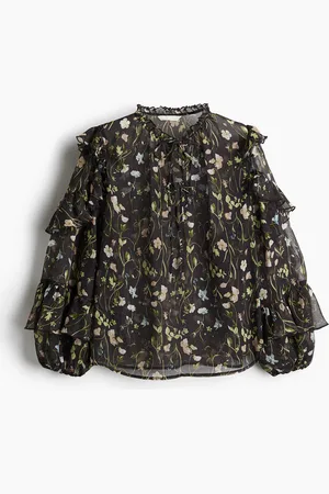 H&M Flounced chiffon blouse