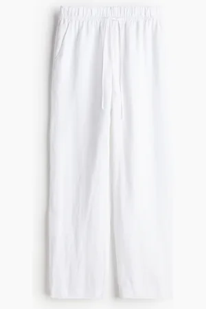 H&M Linen-blend tapered trousers