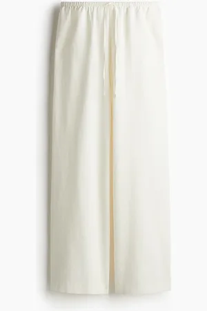 H&M Straight linen-blend trousers