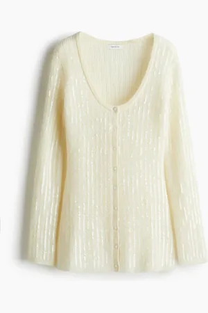 H&M Sequined mohair-blend cardigan