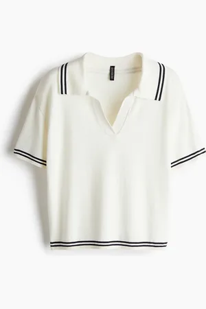 H&M Oversized fine-knit polo shirt