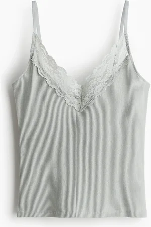 H&M Lace-trimmed strappy top