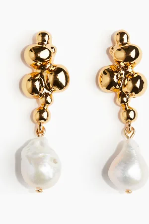 H&M Plated pearl earrings