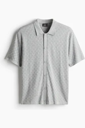H&M Regular Fit Textured-knit shirt