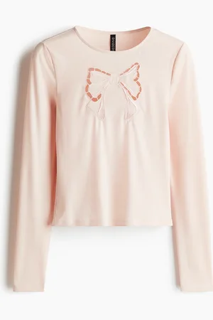H&M Embroidered-motif ribbed top