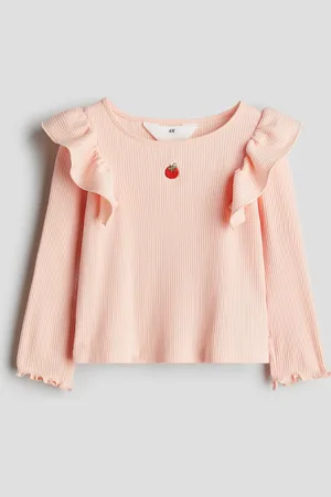 H&M Flounced cotton jersey top