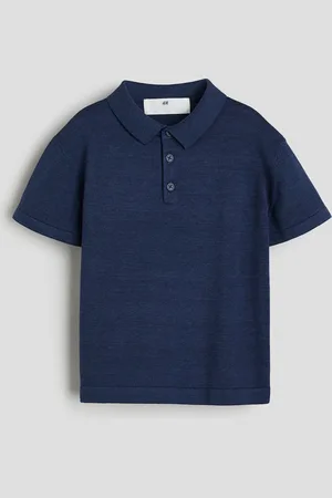 H&M Short-sleeved fine-knit polo shirt