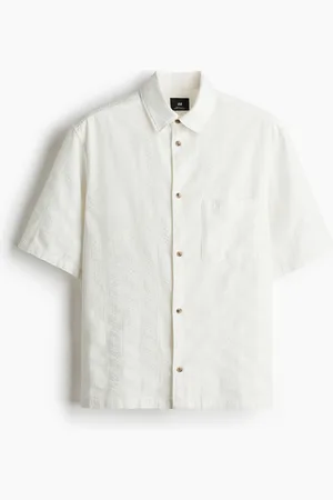 H&M Regular Fit Textured short-sleeved shirt