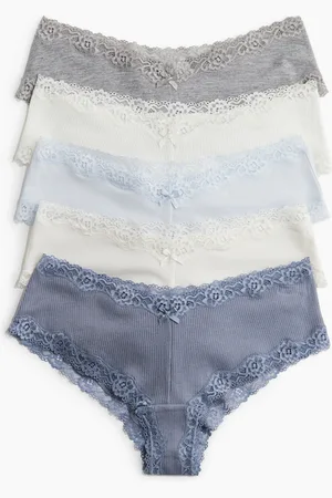 H&M 5-pack cotton and lace hipster briefs