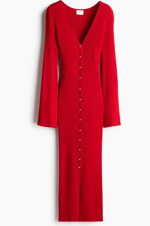 H&M Rib-knit button-front dress