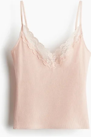 H&M Lace-trimmed strappy top