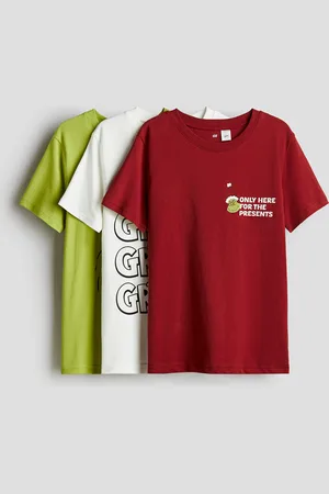 H&M 3-pack printed cotton T-shirts