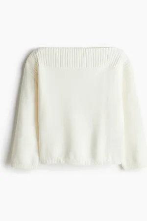 H&M Purl-knit boat-neck jumper