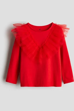 H&M Flounce-trimmed cotton top