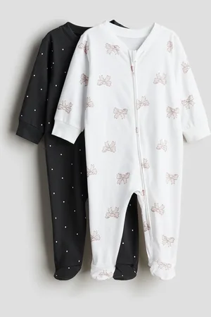 H&M 2-pack zip-up sleepsuits