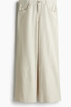 H&M Wide linen-blend trousers