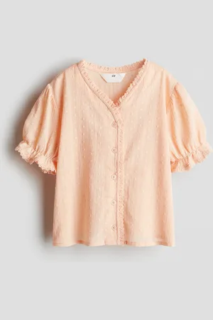 H&M Lace-trimmed cotton blouse
