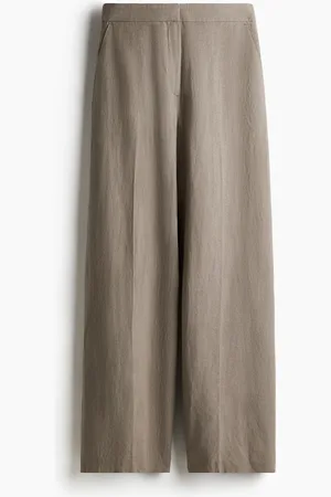 H&M Wide linen-blend trousers