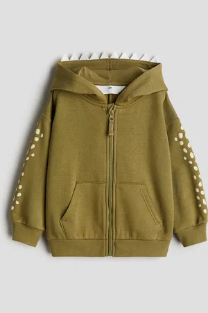 H&M Appliquéd zip-through hoodie