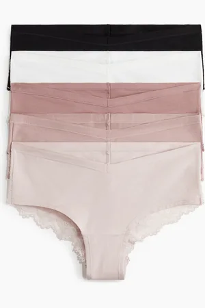 H&M MAMA 5-pack lace-trimmed cotton hipster briefs