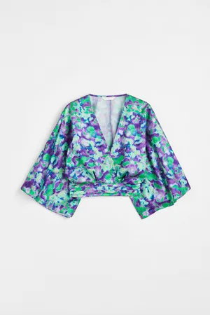 H&M Cropped crêpe top
