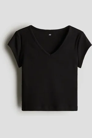 H&M Ribbed cotton jersey top