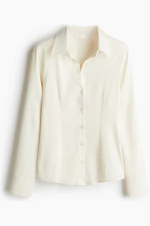 H&M Fitted satin shirt