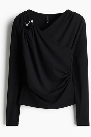 H&M Draped-detail jersey top