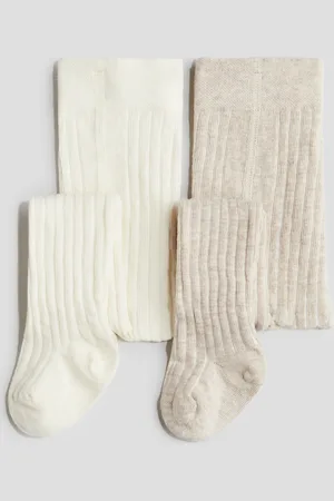 H&M 2-pack rib-knit tights