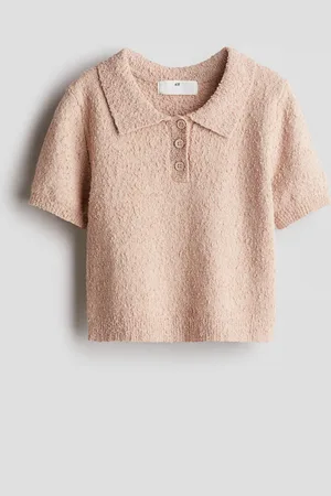 H&M Bouclé-knit polo shirt