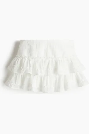 H&M Embroidered tiered skirt