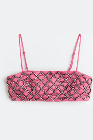 H&M Rhinestone-embellished crop top
