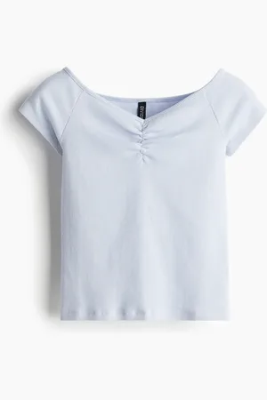 H&M Ribbed boat-neck top