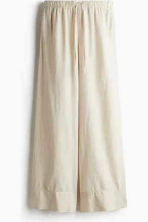 H&M Wide linen-blend trousers