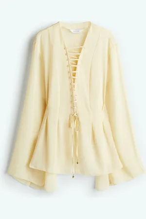H&M Lacing-detail chiffon blouse