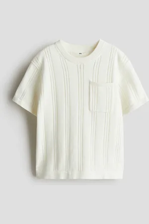 H&M Pointelle-knit cotton T-shirt
