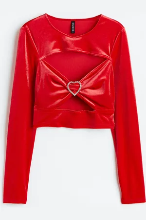 H&M Cut-out velour top