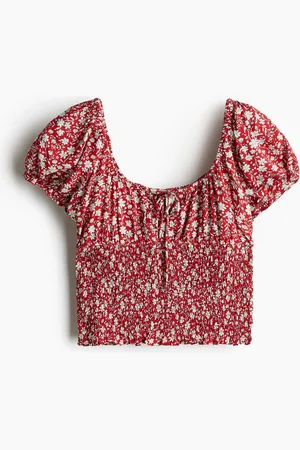 H&M Smocked viscose blouse