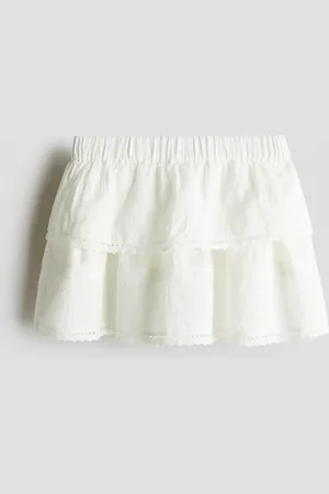 H&M Lace-trimmed cotton skirt