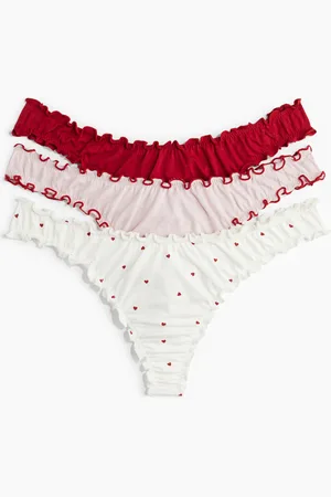 H&M 3-pack overlock-detail thong briefs