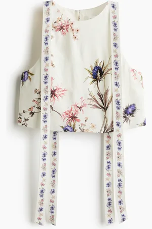 H&M Tie-strap linen-blend top