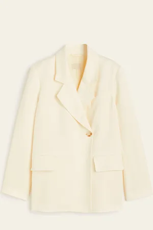 H&M Double-breasted linen-blend blazer